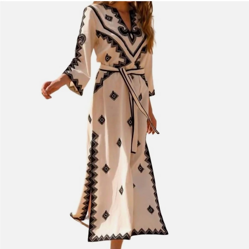 Scarlett Poppies Endless Summers Embroidered Kaftan Dress